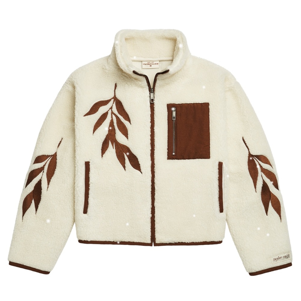 Taylor Swift Evermore Life Is A Willow Zip Up Sherpa Fleece Jacket Small
